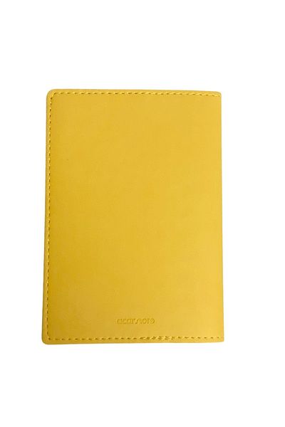 Smyrna Acar Mira Thermo Leather Passport Case Passport Holder Plain Yellow