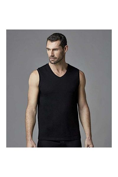 Eros Ers031 Sleeveless Men's V-Neck Undershirt (Pack of 2) - Black