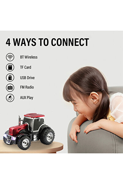 ErginGroup WS560 Şarjlı Klasik Traktör Araba Bluetooth Hoparlör Speaker TWS Fm Radyo Sd Kart USB AUX