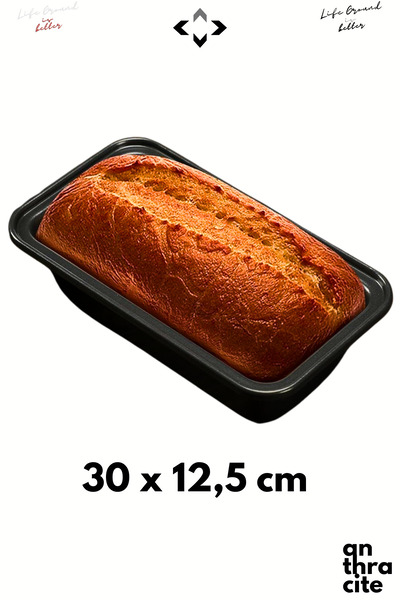 LİGROUND 🥖 2in1 Antrasit Pide/Ekmek Yapma Tepsisi Fırın Ekmek Pide Kalıbı Paslanmaz Karbon Çelik Set