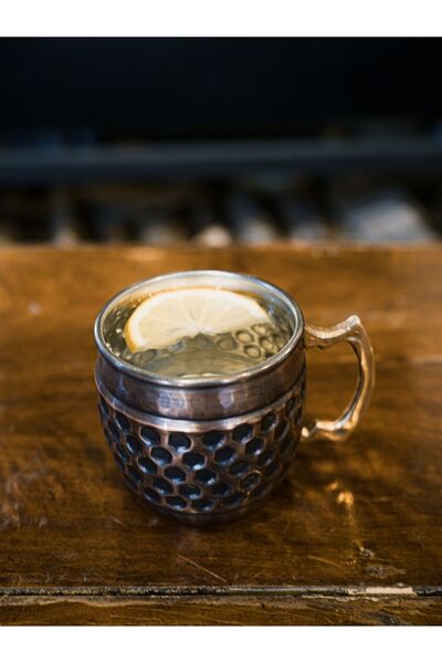 Bakır Concept Copper Mug Cup Honeycomb Model Oxide Color