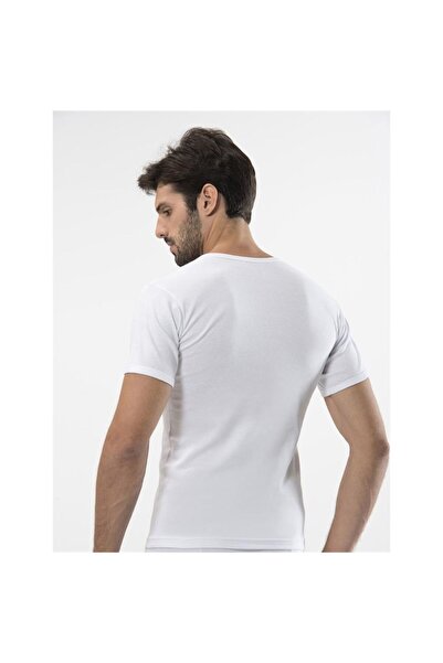TÜREN 102 Ribbed O Neck Men's Undershirt Double Pack-White
