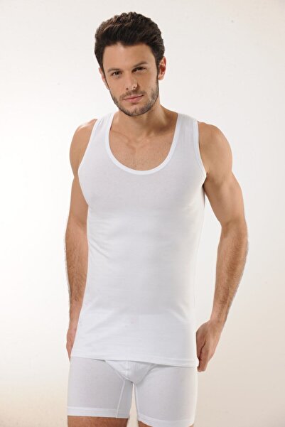 Hmd 716 Ανδρικό εσώρουχο 6 τεμαχίων βαμβακερό λουράκι - Λευκό