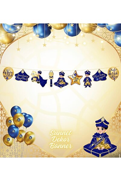 Deniz Party Store Sünnet temalı dekor süs lacivert GOLD