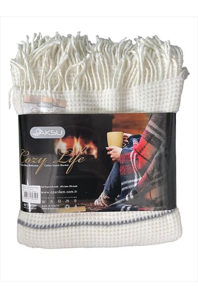 AKSU Double Tv Blanket with Tassel