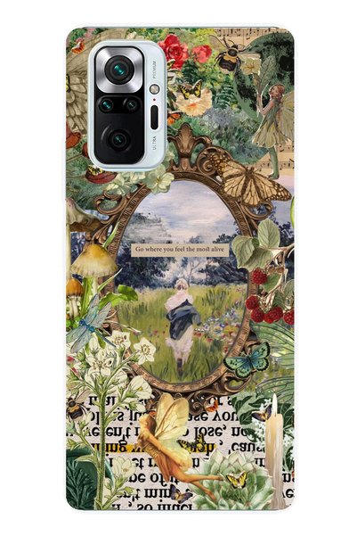 TechTree Redmi Note 10 Pro Compatible Green Nature Transparent Silicone Case