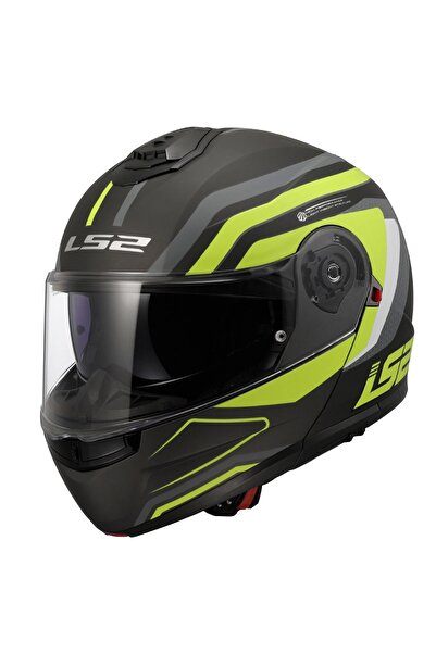 LS2 STROBE 2 PHANTOM MAT TITANIUM-NEON SARI KASK