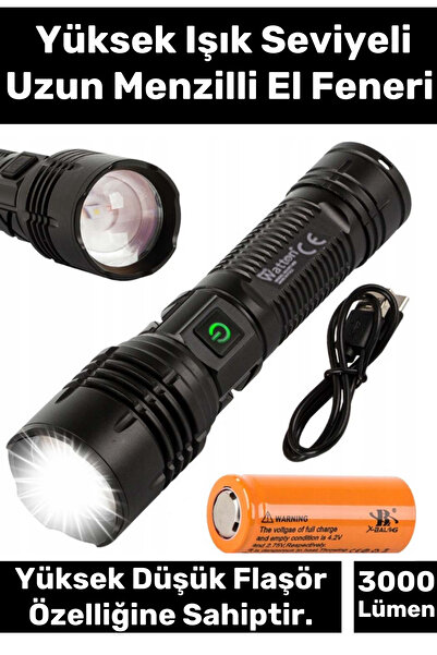 Carlburn Premium 5 Modlu Gün Işığı 8800 mAh 750 Metre Menzilli Şarjlı Süper G...