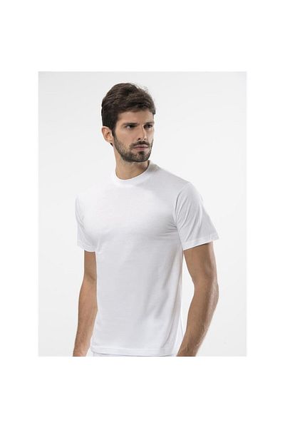 TÜREN 103 طوق O (مغلق) قميص داخلي للرجال ذو ياقة مزدوجة - أبيض