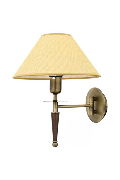 Genel Markalar Hap-9009-1e Eskitme Kaplama Aplik E27 Metal Ahşap Kumaş 20x24cm