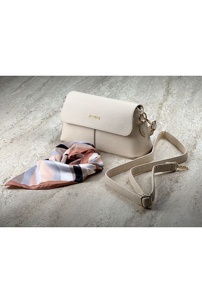 Armine Minimalist Cream Shoulder Bag and Scarf Gift