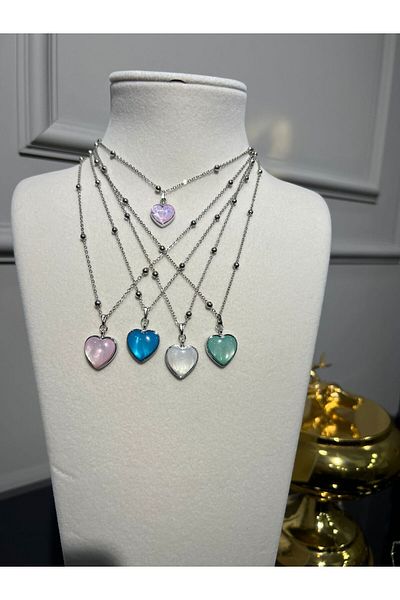 Store 5 Pieces of Steel Color Necklace
