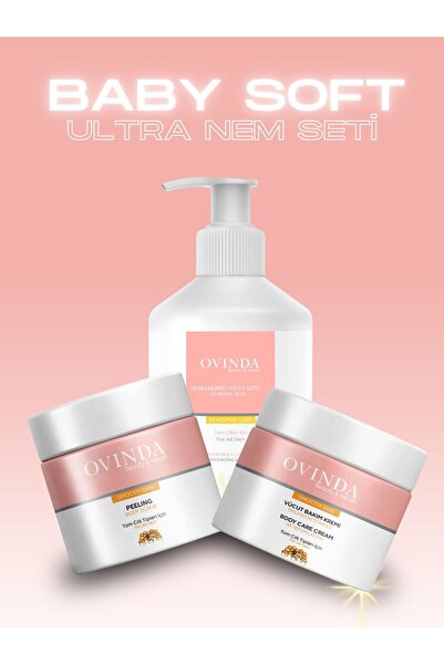 Ovinda Peeling Batık Kremi Vücut Sütü Baby Soft Ultra Nem Seti