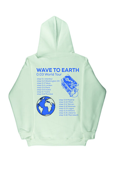 By Caspita Fashion Lenithra Wave To Earth Світлий худі з принтом на спині, унісекс