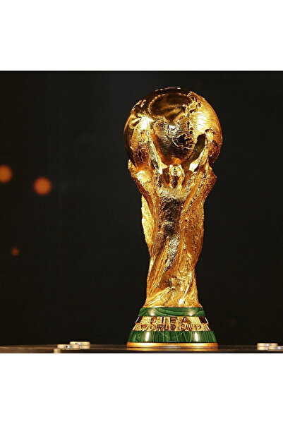FEEL 30 Cm Boy Dünya Kupası Gold Kaplama Gerçek Boyut Messi Qatar Futbol ( 30...