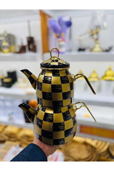 EVRA Damalı Emaye Çaydanlık