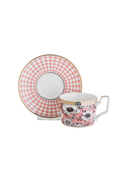 HIC Gold Plated Ceramic Tea Cup Set Of 2 Cups