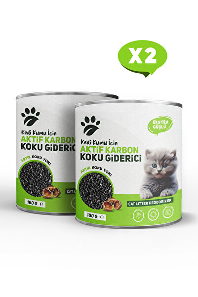Pawcarbon Kedi Kumu Koku Giderici Aktif Karbon 180 gr 2'li Paket