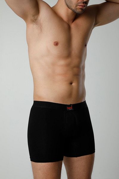 Hmd Ανδρικά σλιπ μπόξερ 300 3 συσκευασιών Cotton Lycra - Μαύρο