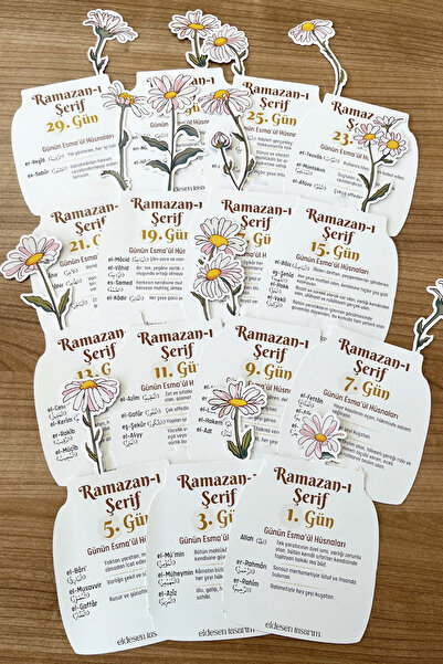 Eldesen Tasarım Ramazan Takvimi, Günün Hadis-i Şerifi, 15 Yapraklı Arkalı Önlü Tasarım, Ahşap Tutuculu