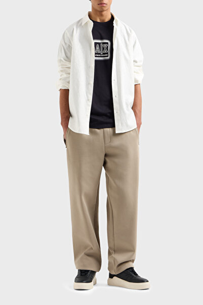 Armani Exchange Όλα με λογότυπο 100% βαμβακερό πουκάμισο κανονικής εφαρμογής Ανδρικό πουκάμισο XM000431 AF13131 F0045