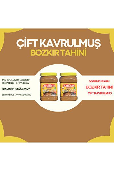 Bozkır Güleroğlu Çifte Kavrulmuş Bozkır Tahini 2'li Set (2x800gr)