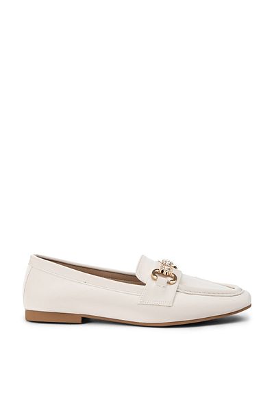 Deery Beige Women's Loafers - Buckle and Stylish