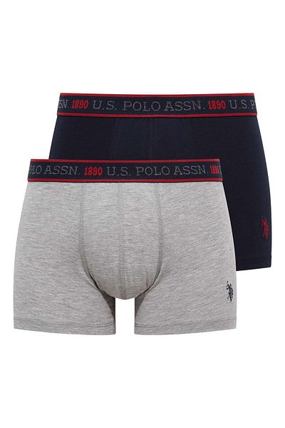 U.S. Polo Assn. Американска асоциация по поло 80480 Мъжки комплект от 2 боксерки - тъмносиньо и сиво