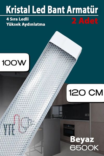 YTE 100W White Crystal Led Tape Luminaire 120cm High Light 2Pcs