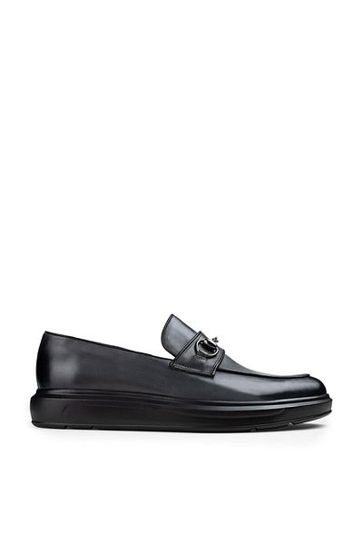 Deery Ανδρικό Loafer Comfort με γκρι αγκράφα από γνήσιο δέρμα