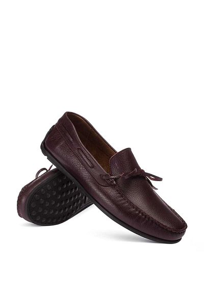 Deery Loafer pentru bărbați din piele naturală Floter Claret Red Loafer 01647MBRDC03