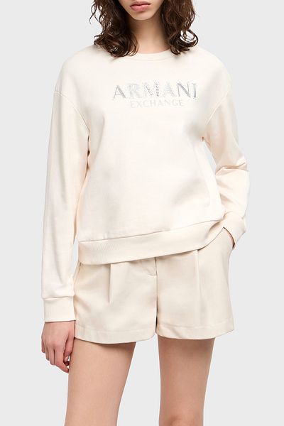 Armani Exchange شعار محشش 100% قطن مقاس عادي عرق عرق Xw 000159   Af11851 U1003