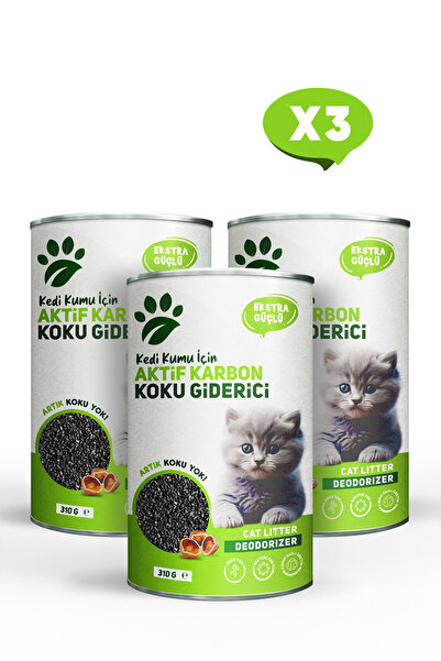 Pawcarbon Kedi Kumu Koku Giderici Aktif Karbon 310gr 3'lü Paket