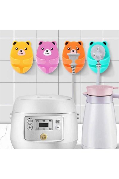 jetfast 4 قطعة نمط الدبدوب للكمبيوتر المحمول Airfryer Kettle كابل التوصيل المنظم حامل مثبت شماعات الحائط