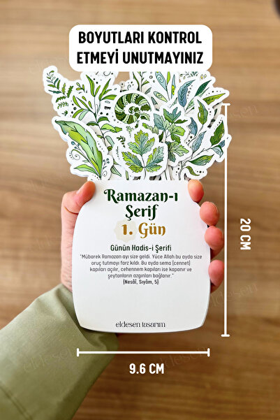 Eldesen Tasarım Ramazan Takvimi, Günün Hadis-i Şerifi, 15 Yapraklı Arkalı Önlü Tasarım, Ahşap Tutuculu