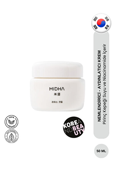 MIDHA Rice Cream 50ml (KOREANDBEAUTY) | %62 Pirinç Özlü Aydınlatıcı Yüz Ve Boyun Kremi