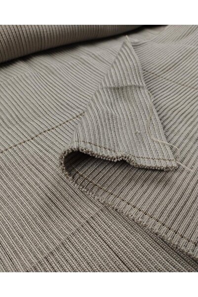 Kumaş Parça Bej Renk Katlamalı Ribana (En 50 cm x Boy 14 cm)