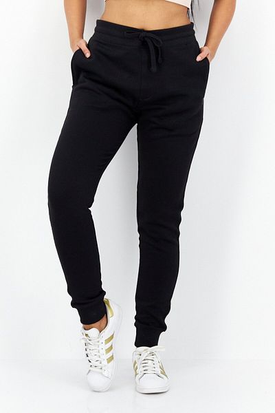 French Connection Women Drawstring Side Pocket Fleece Sweatpants, Black