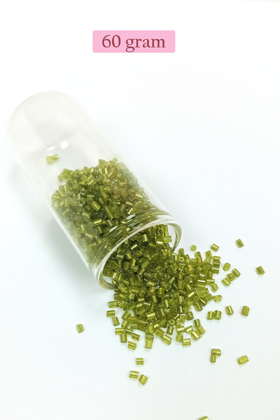 MKR Mărgele de sticlă tăiate 2mm - 60 grame - Verde iarbă transparentă - BNC393