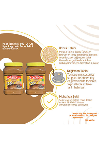 Bozkır Güleroğlu Çifte Kavrulmuş Bozkır Tahini 2'li Set (2x800gr)