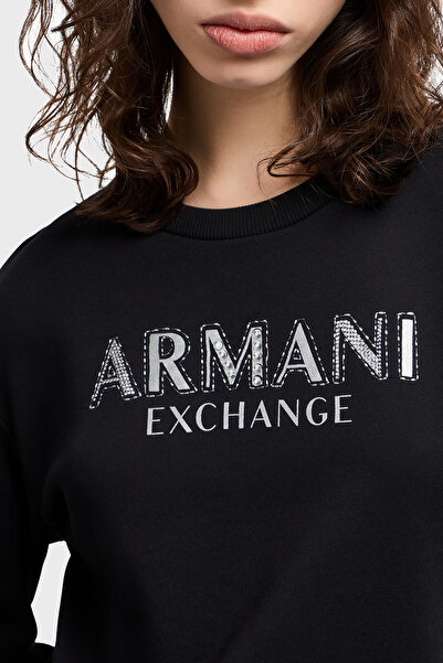 Armani Exchange Λογότυπο Stoned 100% βαμβακερό κανονική εφαρμογή ιδρώτας XW000159 AF11851 UC001