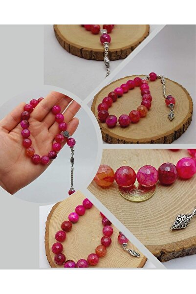 Yasamtohumu خرزات صلاة من حجر العقيق مقاس 17 قطعة مقاس 14 مم (54386)