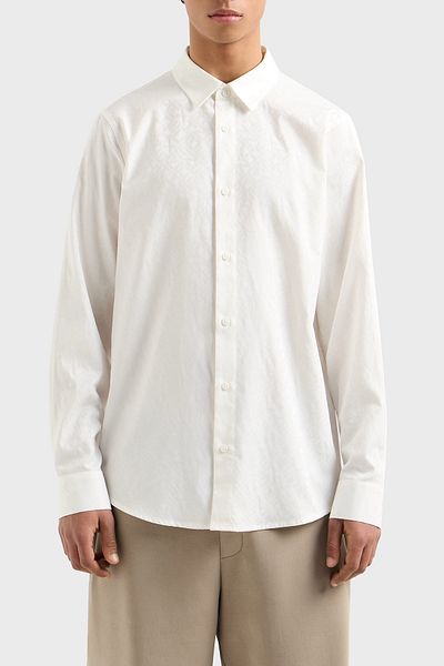 Armani Exchange All with Logo 100% Cotton Regular Fit Shirt Men's Shirt Xm 000431   Af13131 F0045