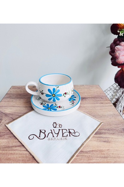 Bayerseramik Seramik El Yapımı Filtre/Nescafe Kahve Fincanı