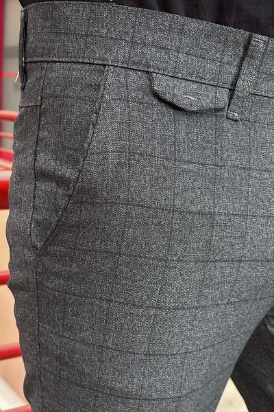 inpool Men's, Pocket detail, Old Money culture, Plaid print, Polyviscose fabric, pants