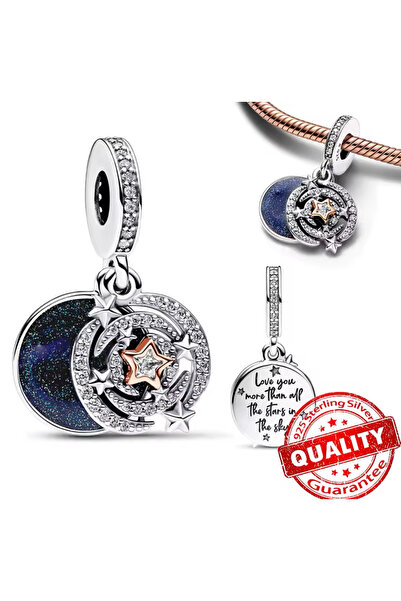 Hector&Co. Jewellery Gümüş İki Renkli Kayan Yıldız Sallantılı Charm