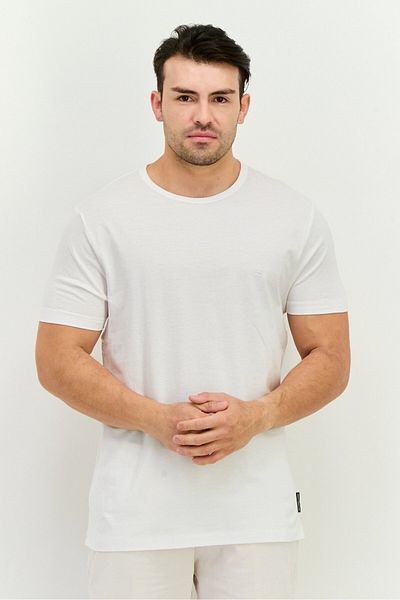 French Connection Men Crew Neck Short Sleeve Brand Logo T-shirt, White