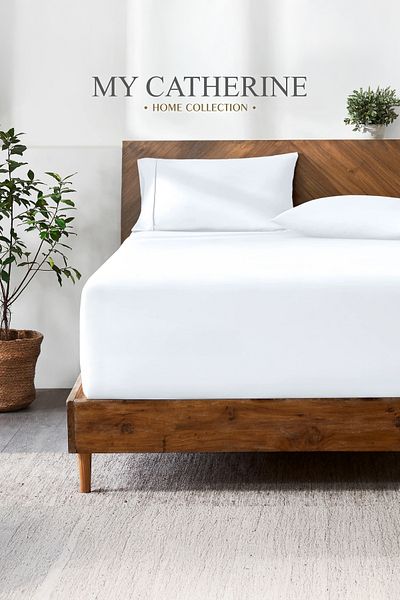 My Catherine 100% Cotton Combed Cotton Fabric - Single Double and Oversized Fitted Sheet