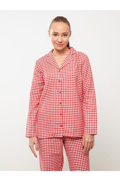 LC Waikiki Shirt Collar Plaid Women's Pajama Set (S3)