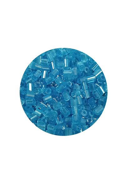 Angoravi Cut Glass Beads 2mm - 60 Grams - Transparent Turquoise - Bnc397